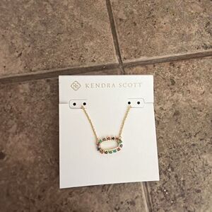 Auth NEW Kendra Scott Elisa Gold Open Frame Multicolor Necklace w/tag